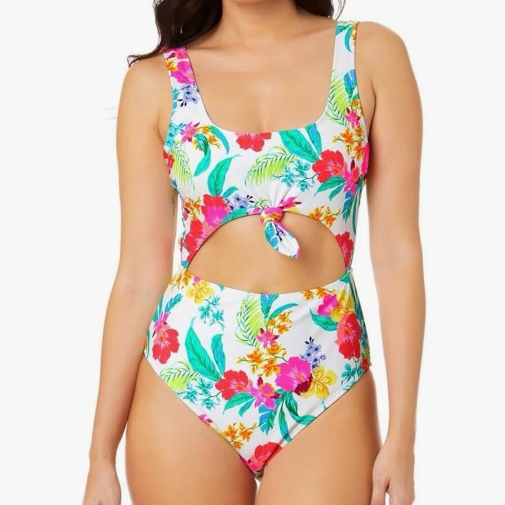 Women’s Salt + Cove Colorful Floral one-Piece Swimsuit. size S